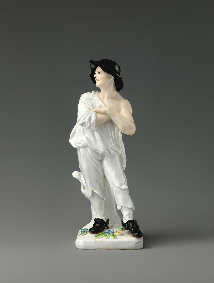 Figure of a Beggar, Joseph Willems (Flemish, 1716–1766), Soft-paste porcelain with enamel decoration, British, Chelsea 