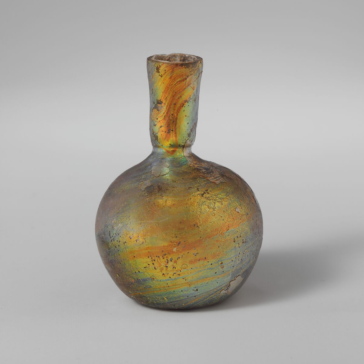 Glass miniature flask, Glass, Roman 