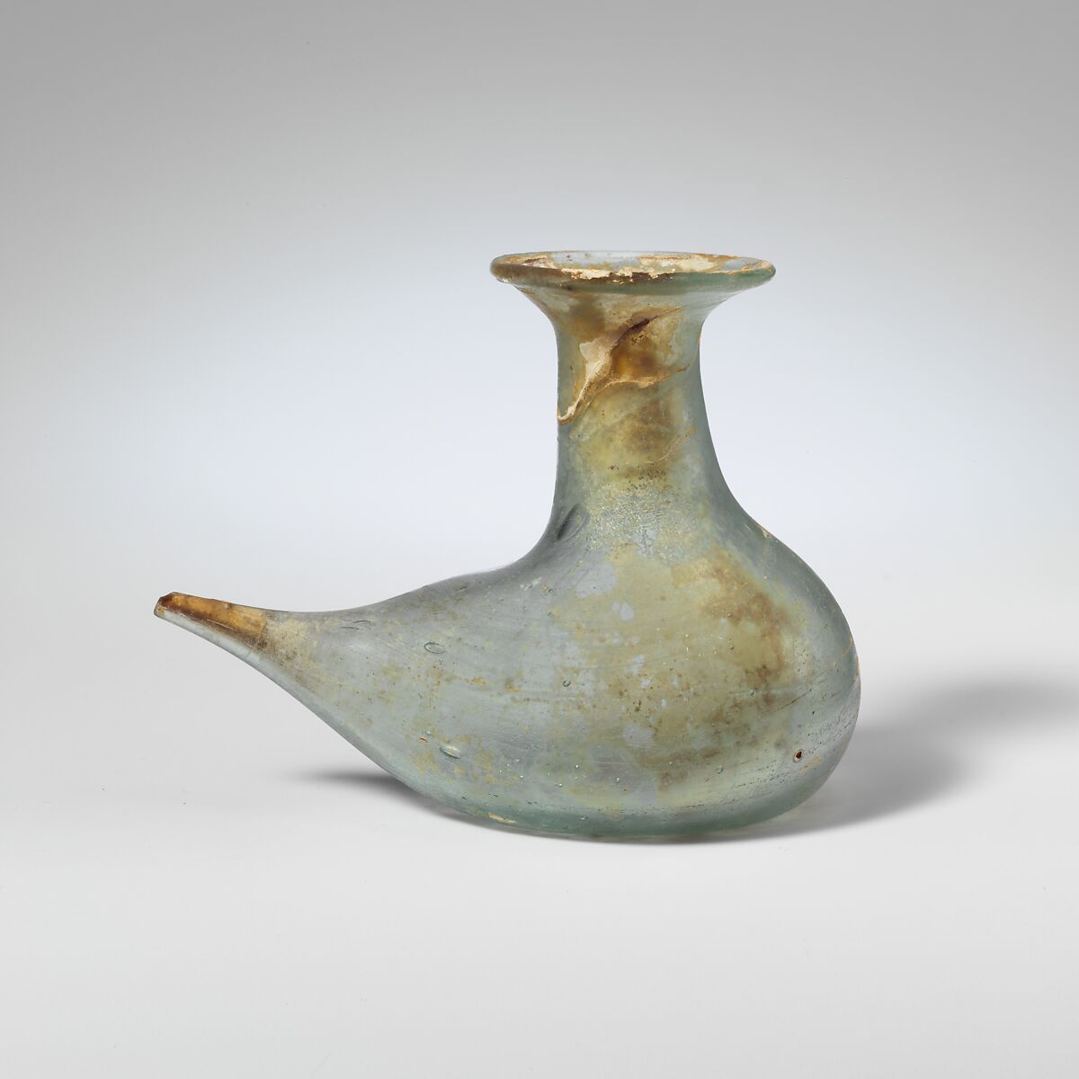 Glass pourer flask, Glass, Roman, Cypriot 