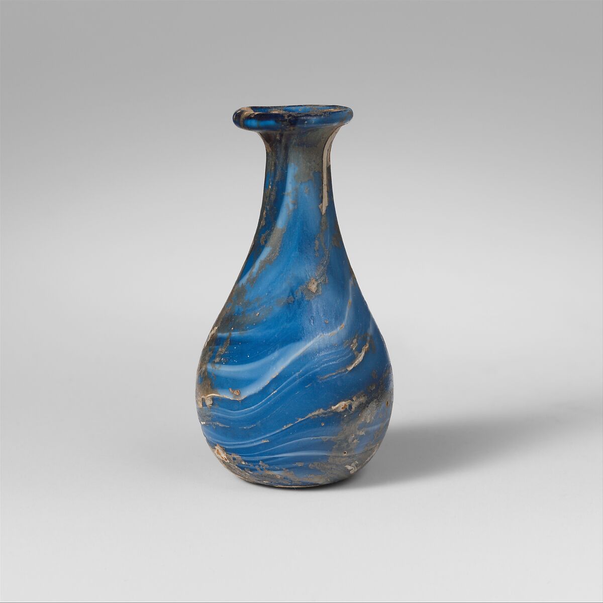 Marbled glass perfume bottle, Glass, Roman 