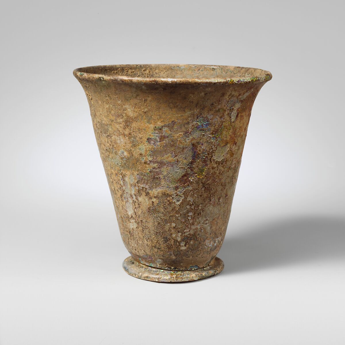 Glass footed beaker, Glass, Roman 