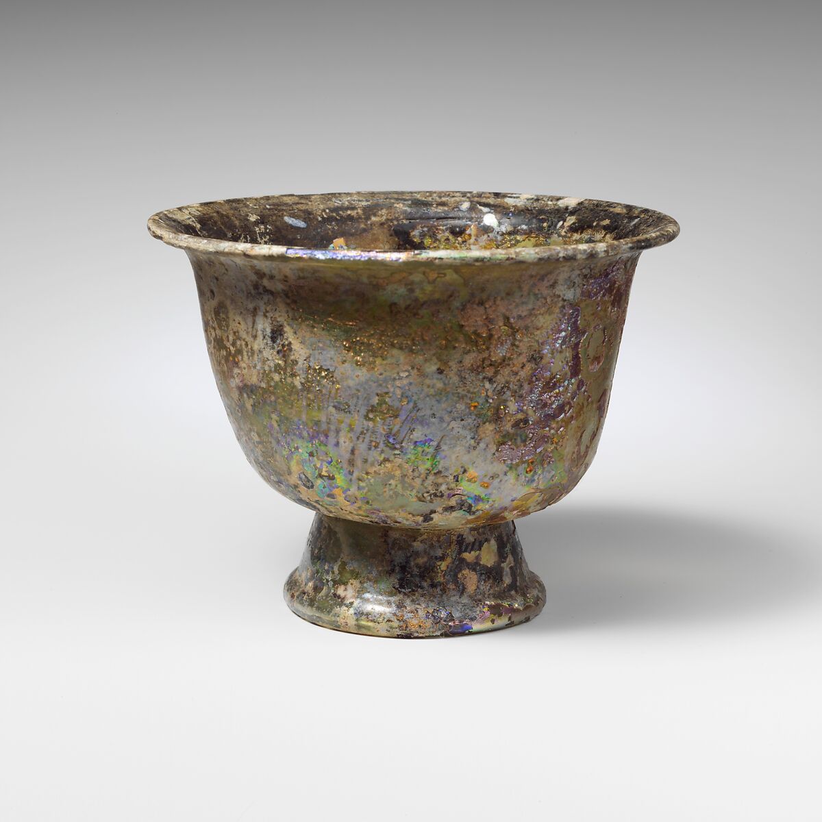 Glass footed bowl, Glass, Roman 