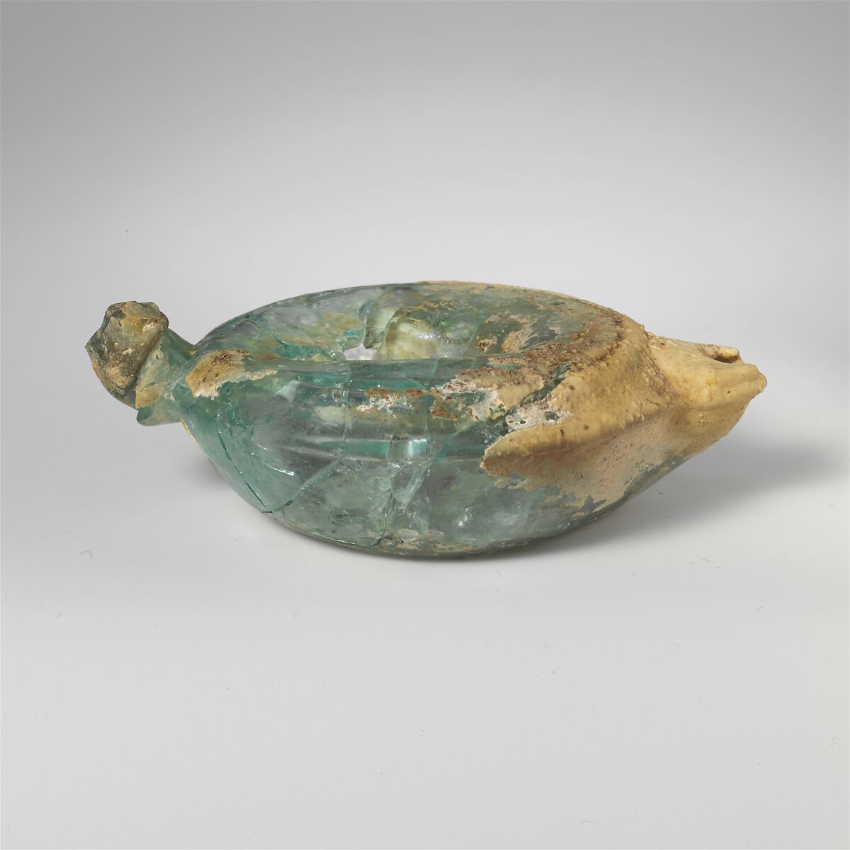 Glass oil lamp, Glass, Roman