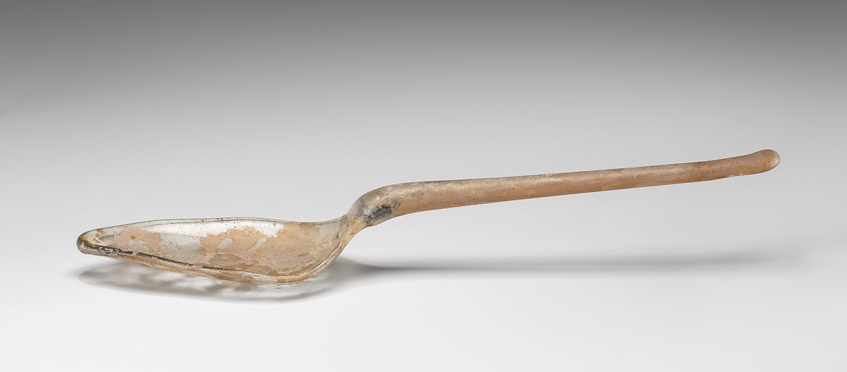 Glass spoon, Glass, Roman