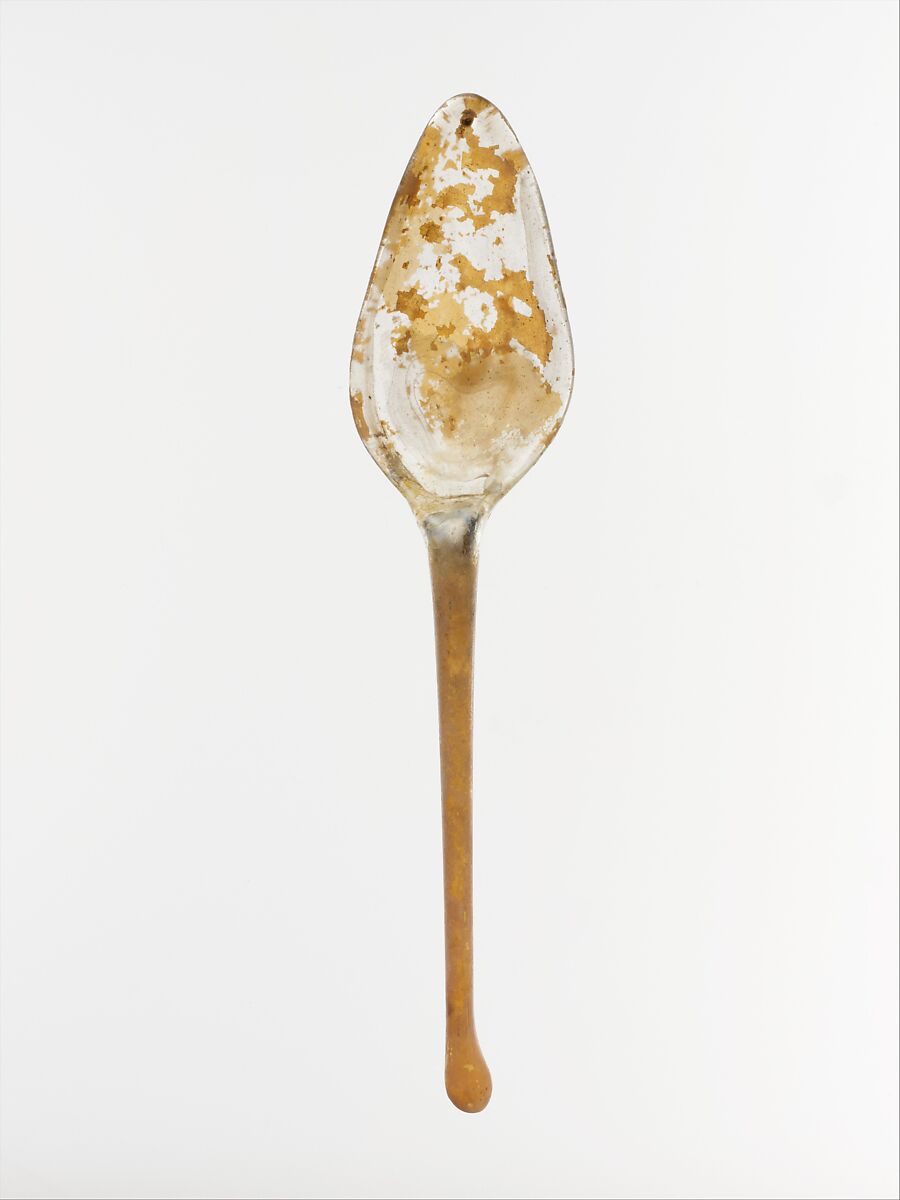 Glass spoon, Glass, Roman 