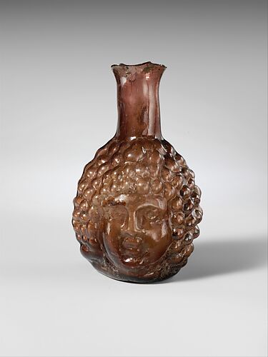 Glass double head-shaped flask