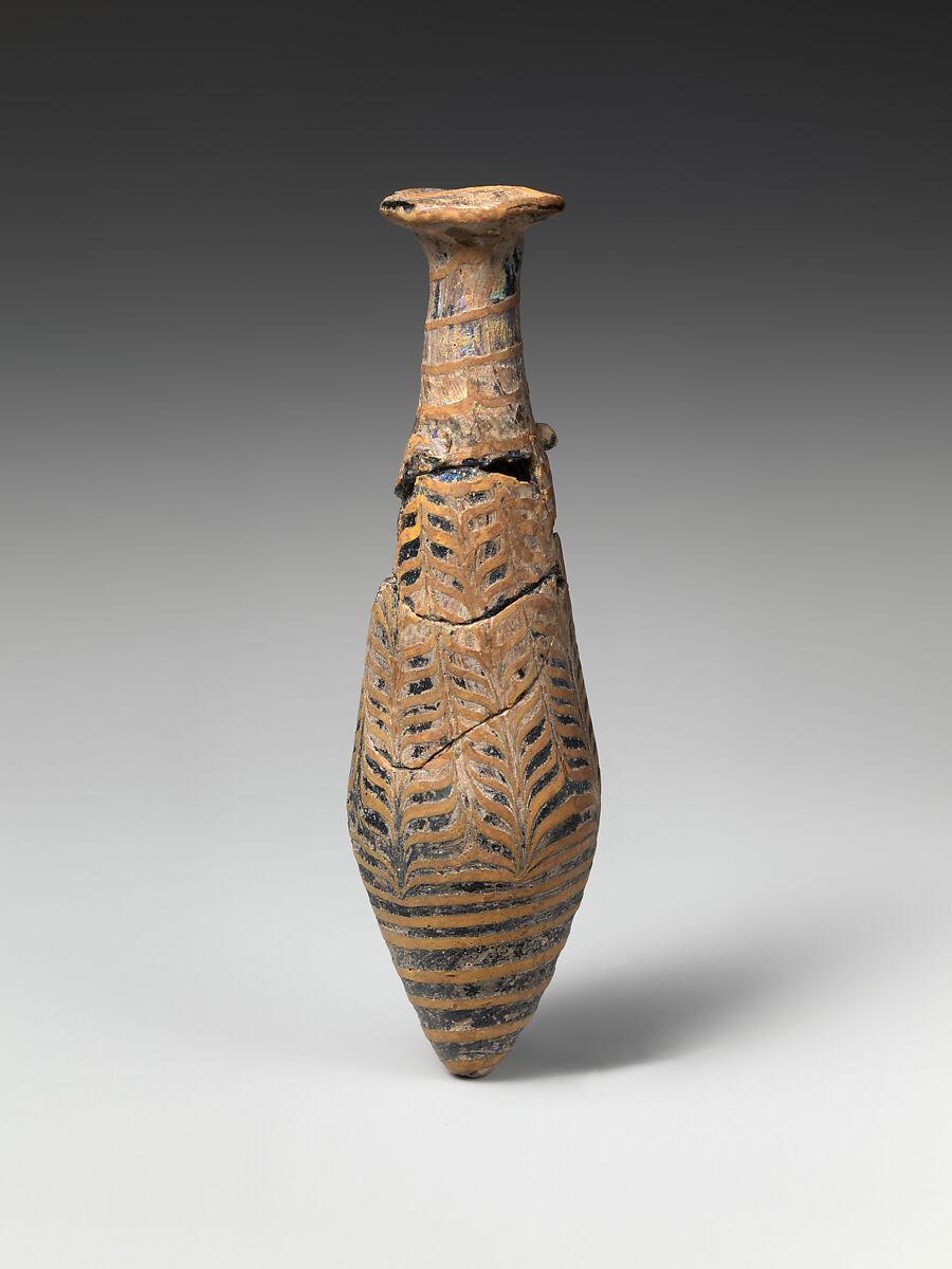 Glass alabastron (perfume bottle), Glass, Greek, Eastern Mediterranean