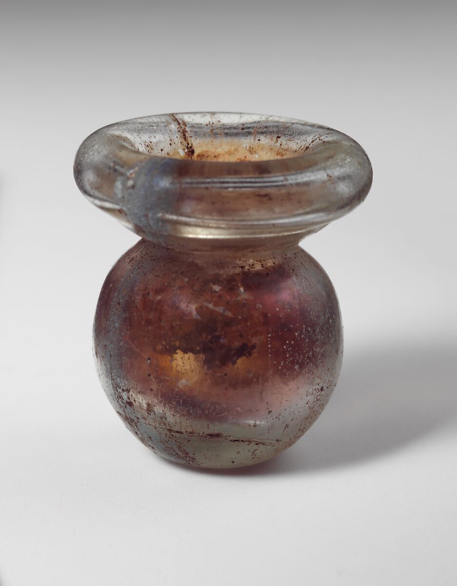 Glass miniature jar, Glass, Roman 