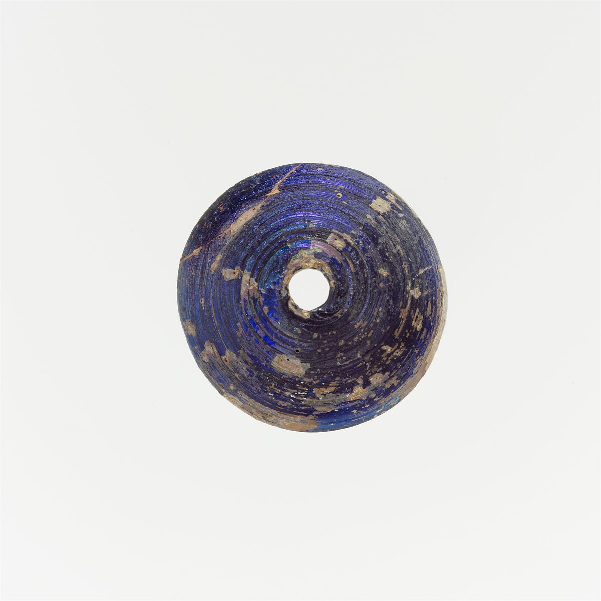 Glass spindle whorl, Glass, Roman 