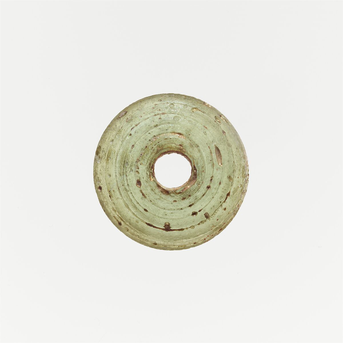 Glass spindle whorl, Glass, Roman 