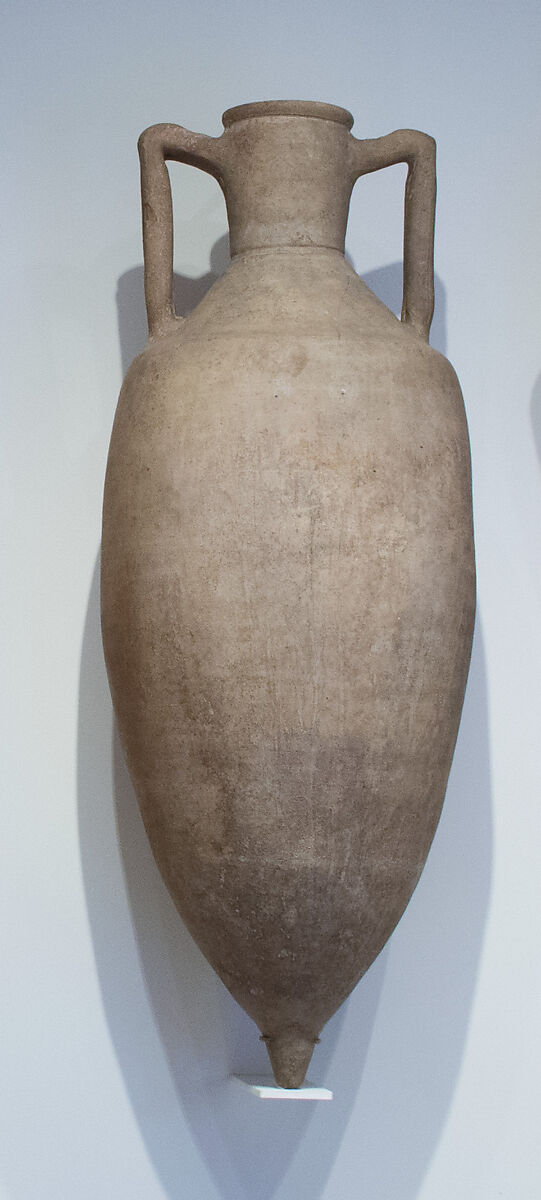 Terracotta transport amphora, Terracotta, Greek, Rhodian 