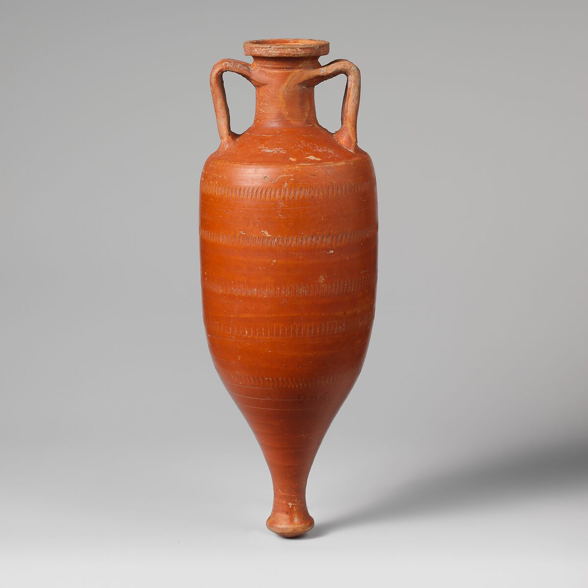 Terracotta amphora (storage jar), Terracotta, Roman 