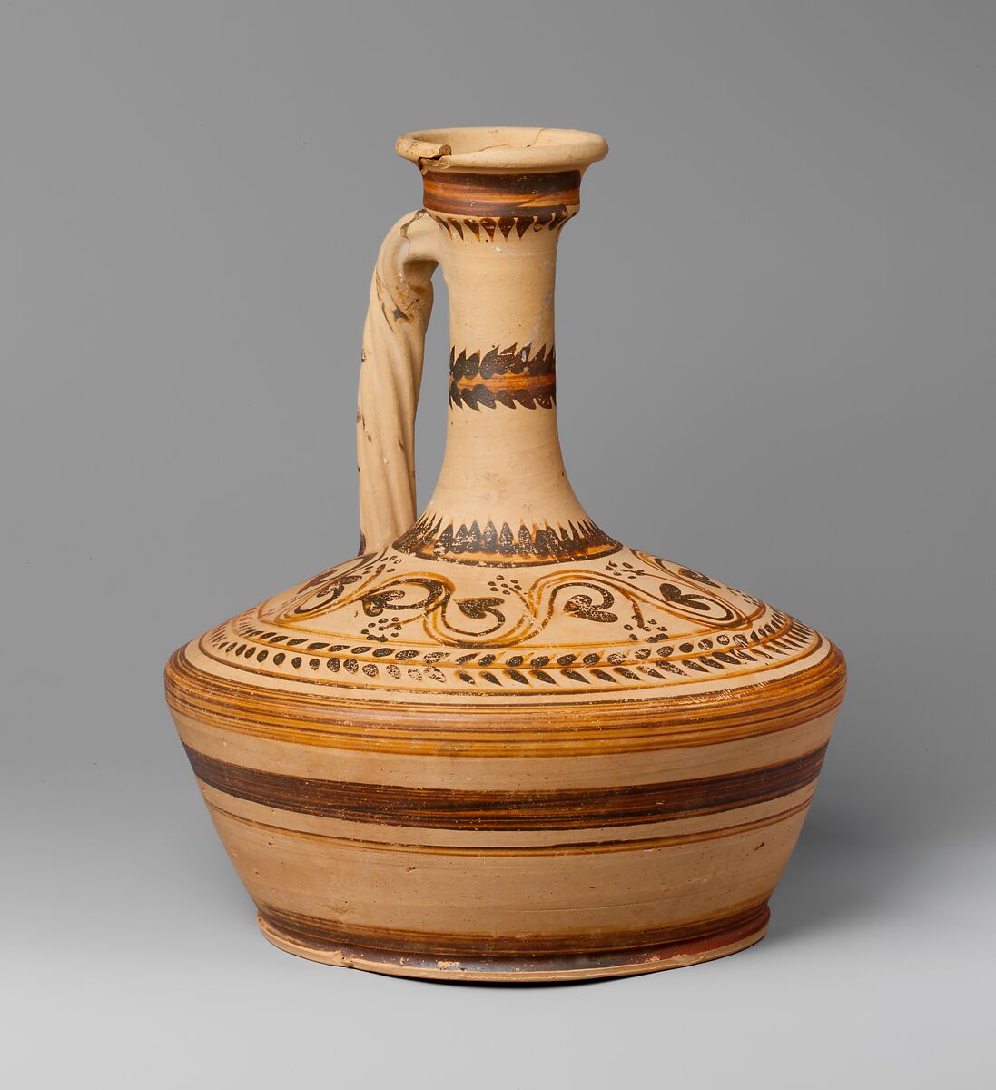 Terracotta lagynos (oil flask), Terracotta, Cypriot 