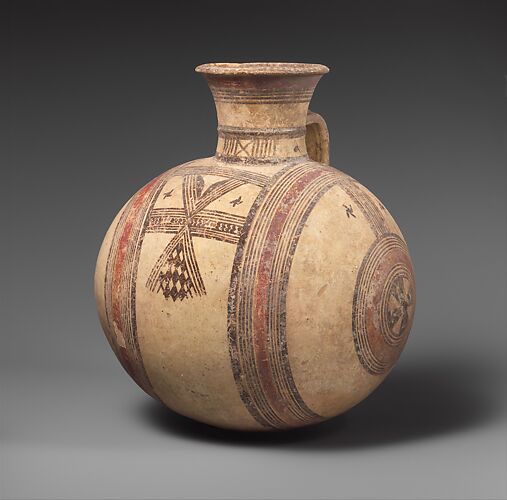 Terracotta barrel-shaped jug