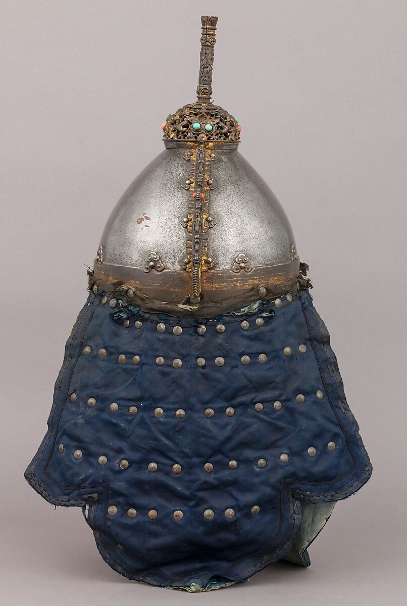 Ceremonial Armors for Man (<i>Dingjia</i>) and Horse, Steel, gold, silver, velvet, satin, iron, coral, malachite, turquoise, crystal, silk, cotton, brass, pearls, marten, feathers (kingfisher), paper, lacquer, Chinese