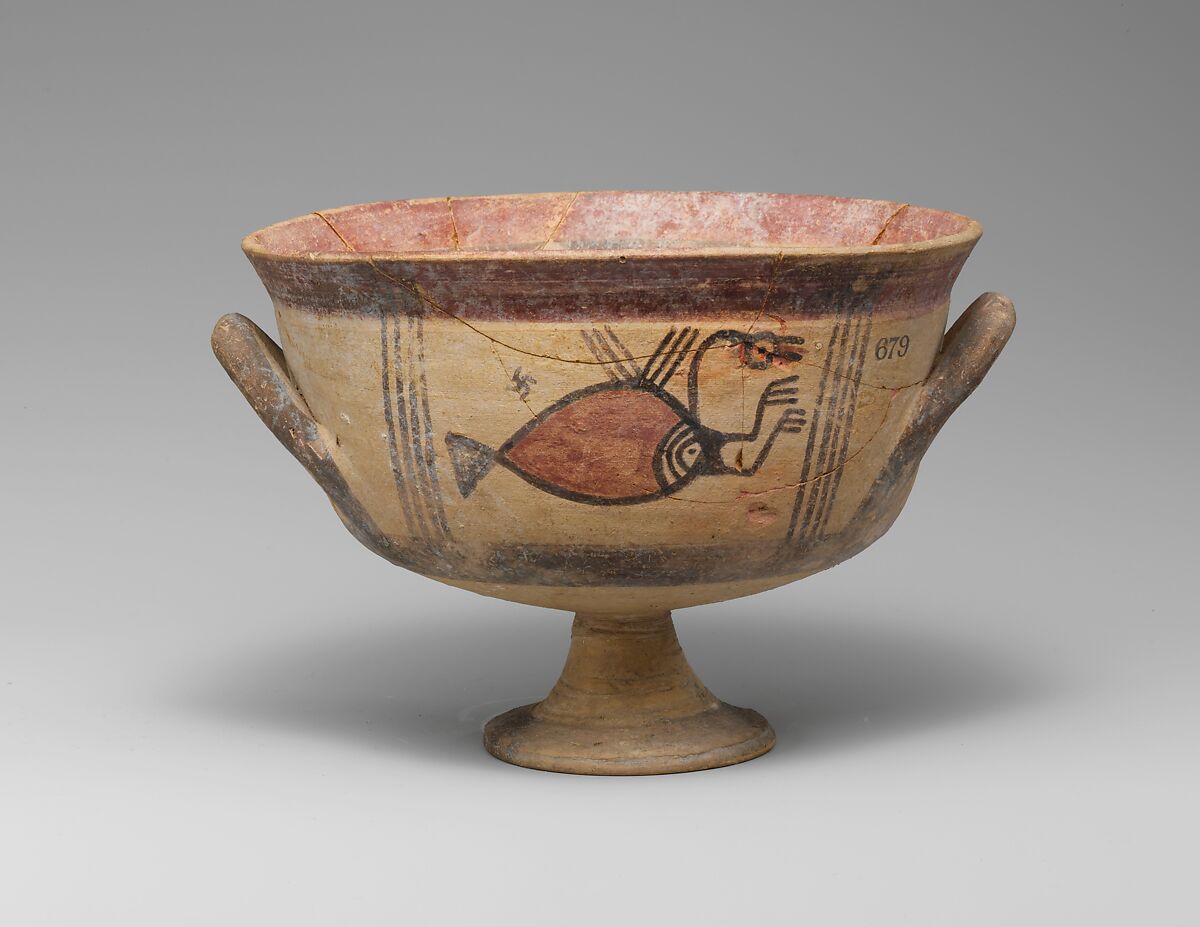 Terracotta kylix (cup), Terracotta, Cypriot 