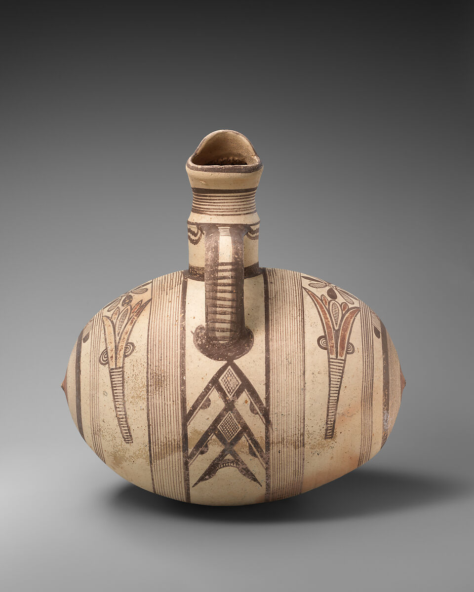 Terracotta barrel jug with strainer, Terracotta, Cypriot