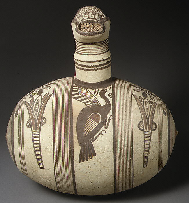 Terracotta barrel jug with strainer, Terracotta, Cypriot 