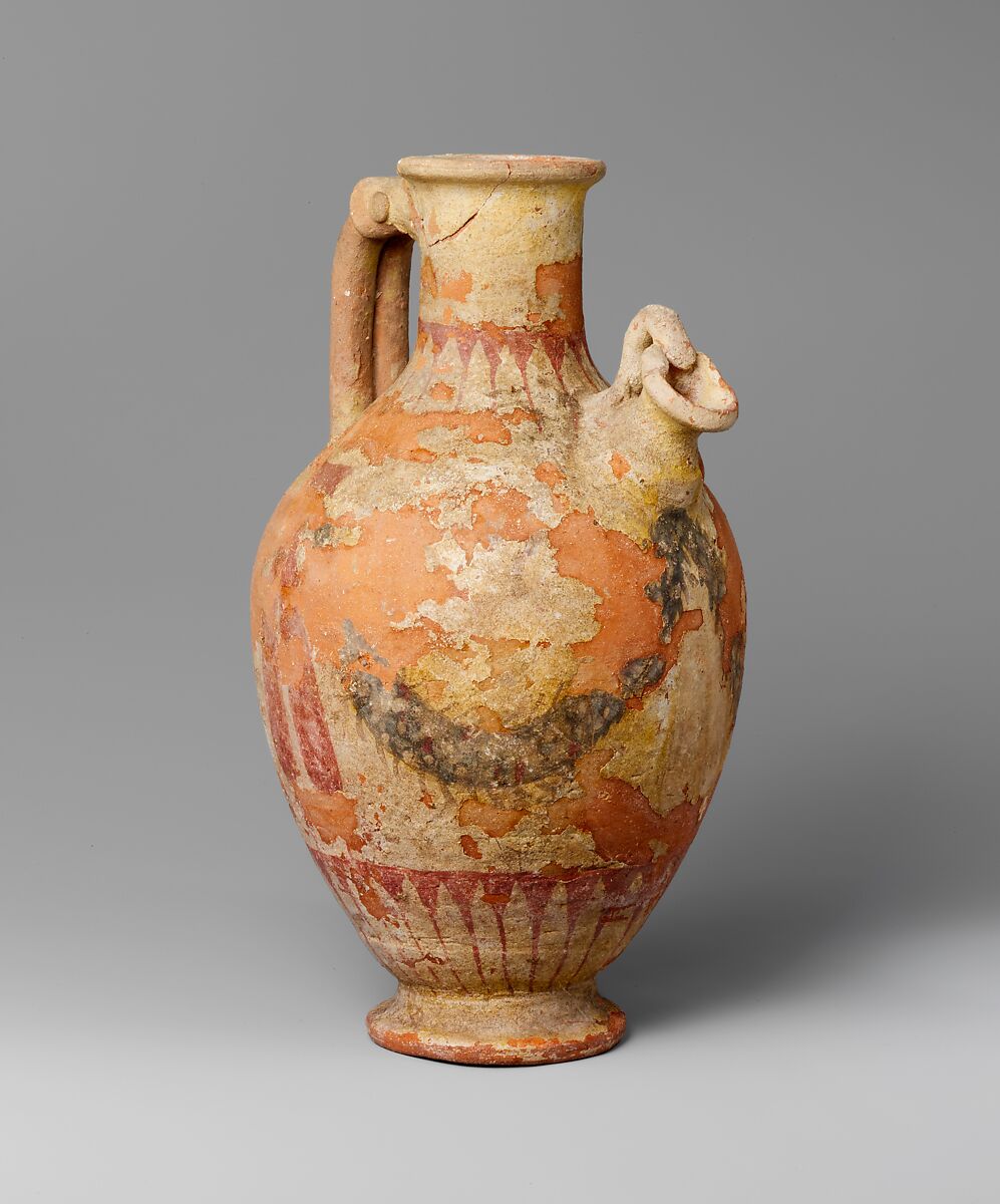 Terracotta jug with a pitcher-spout, Terracotta, Cypriot 