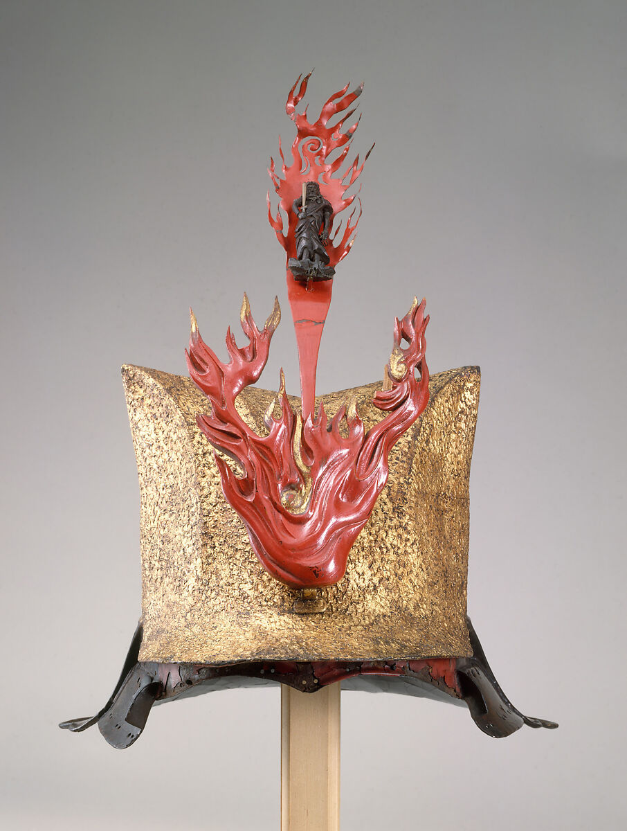 Helmet (<i>Zukinnari Kabuto</i>), Iron, lacquer, Japanese 