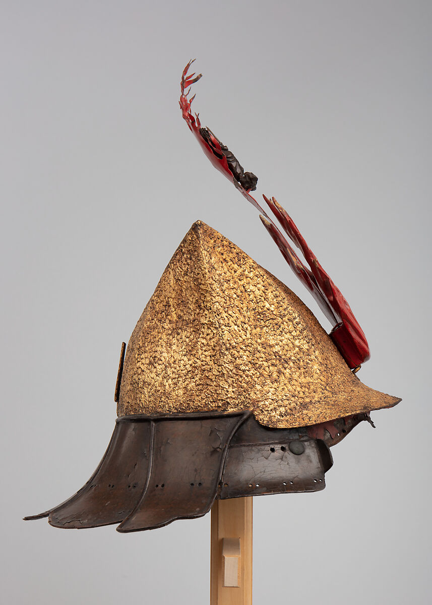 Helmet (<i>Zukinnari Kabuto</i>), Iron, lacquer, Japanese
