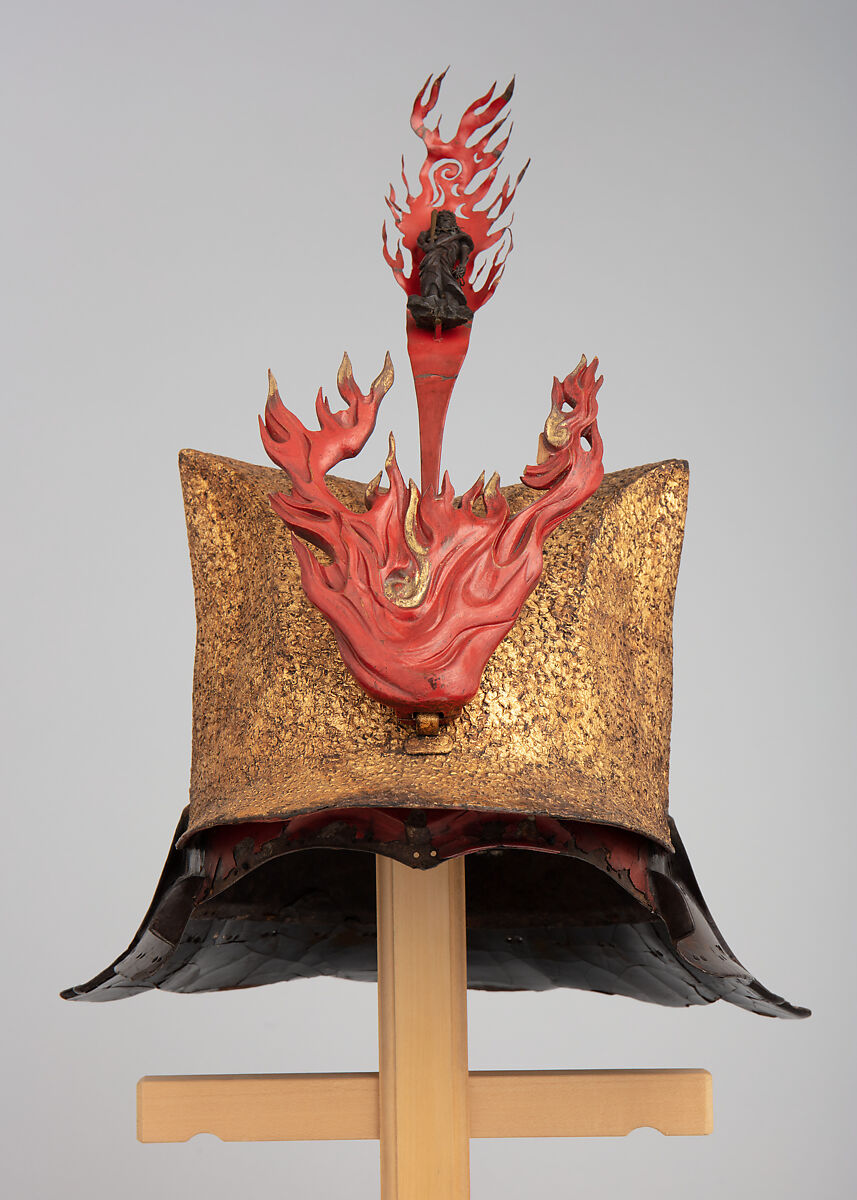 Helmet (<i>Zukinnari Kabuto</i>), Iron, lacquer, Japanese