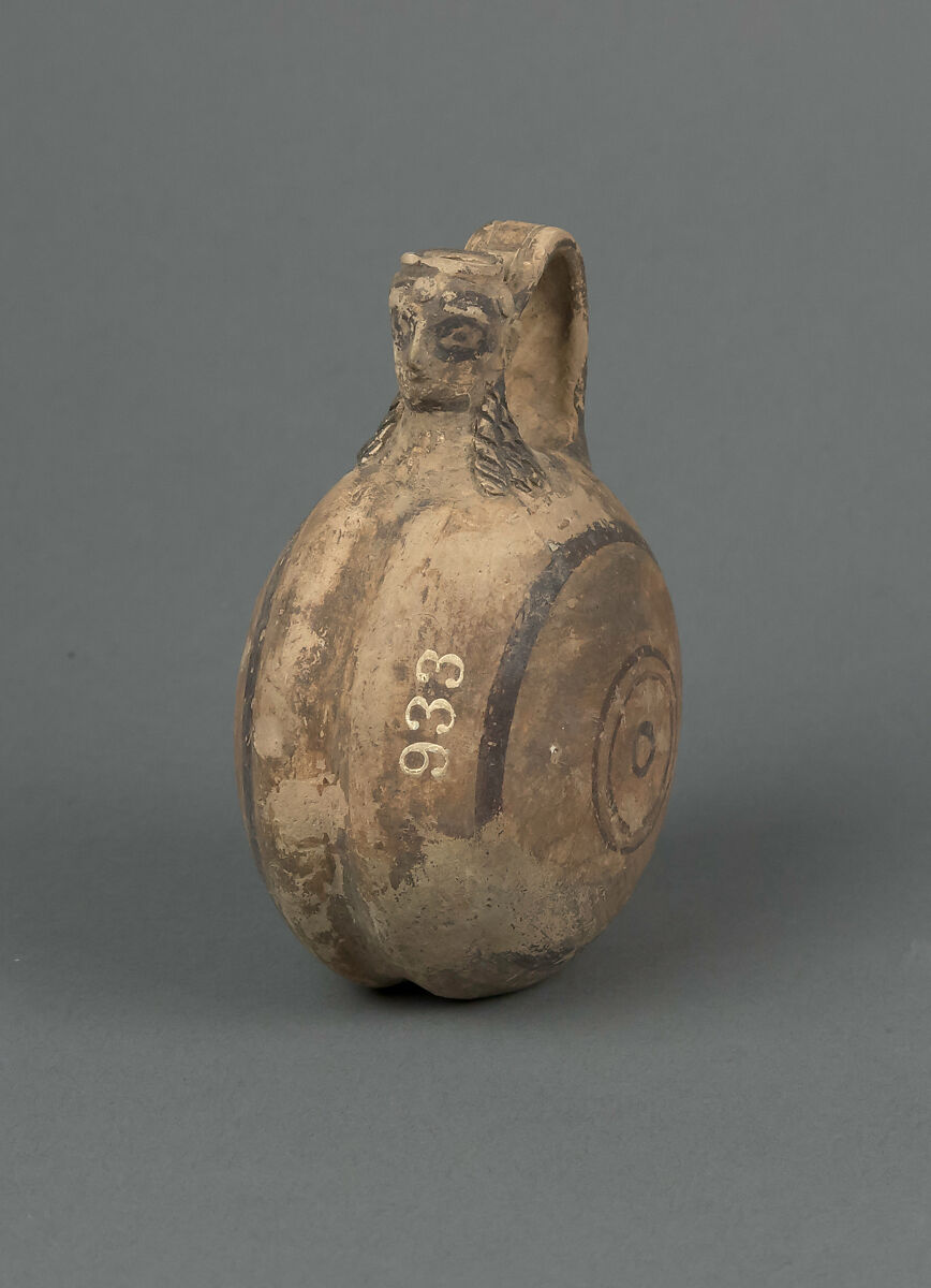 Jug with female head, Terracotta, Cypriot 