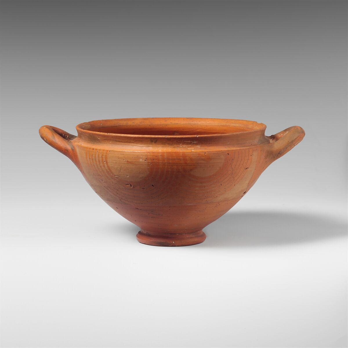 Terracotta skyphos (deep drinking cup), Terracotta, Greek, Euboean 