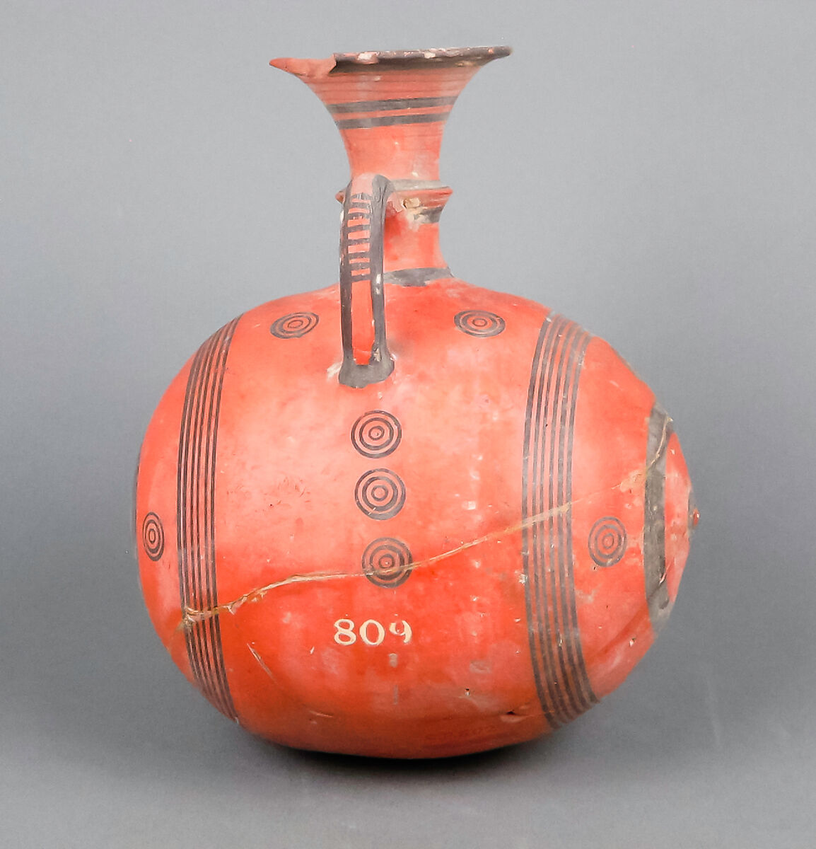 Jug, barrel-shaped, Terracotta, Cypriot 