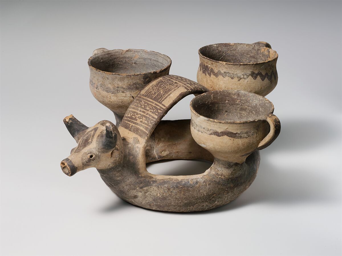 Terracotta ring-kernos (offering vase), Terracotta, Cypriot
