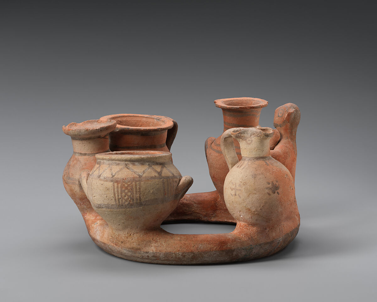 Terracotta ring-kernos (offering vase), Terracotta, Cypriot
