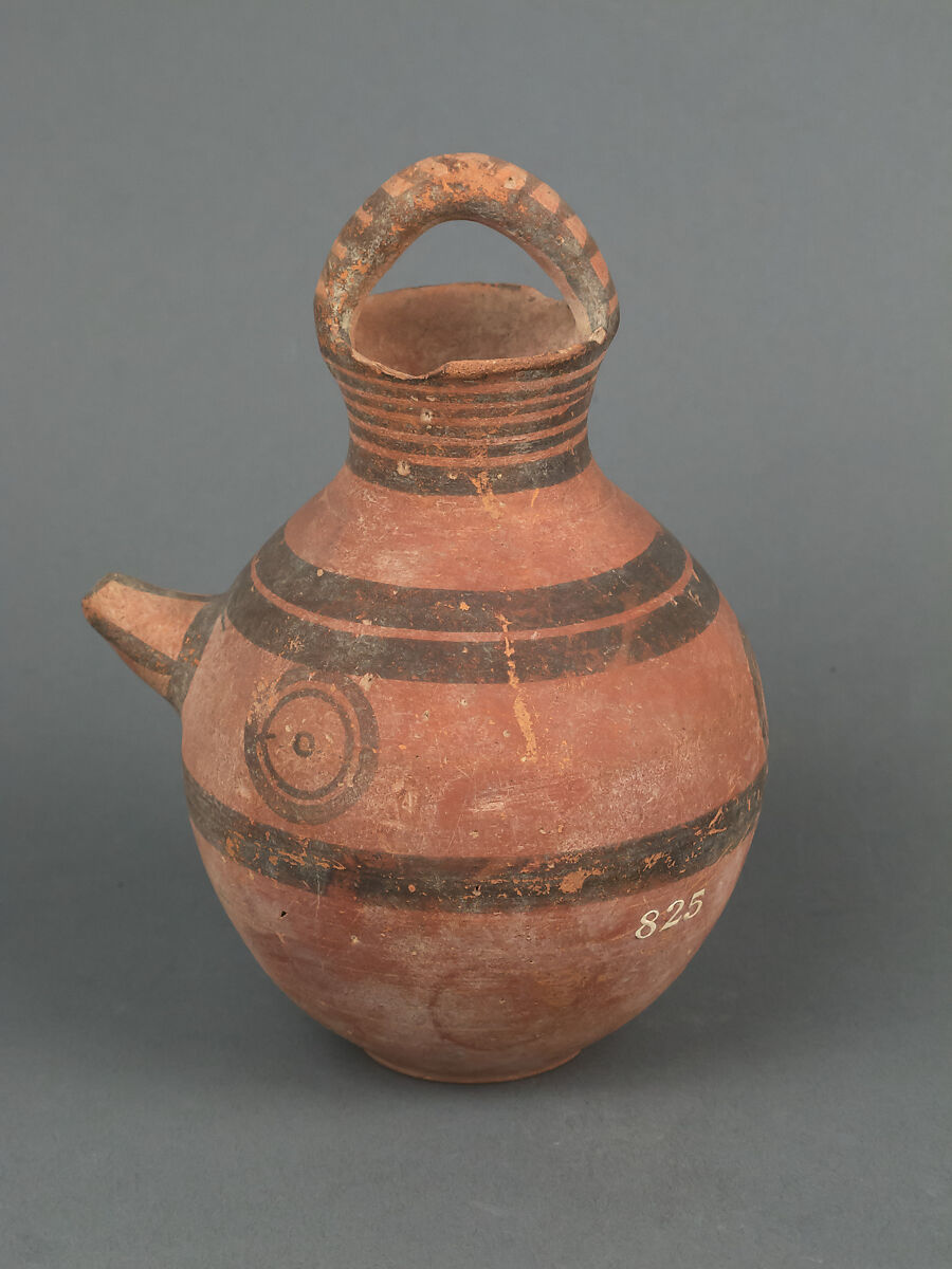 Jug, spouted, Terracotta, Cypriot 