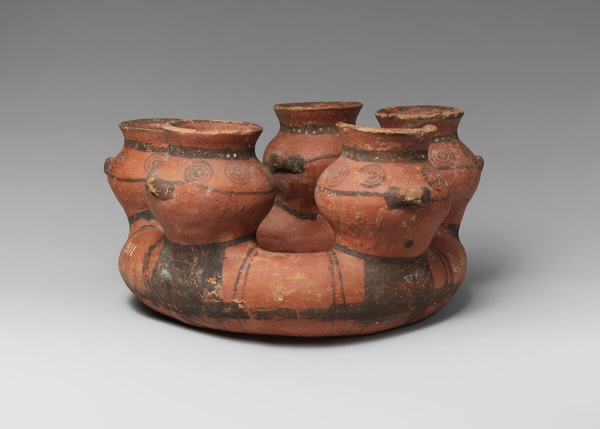 Terracotta kernos (vase for multiple offerings), Terracotta, Cypriot 