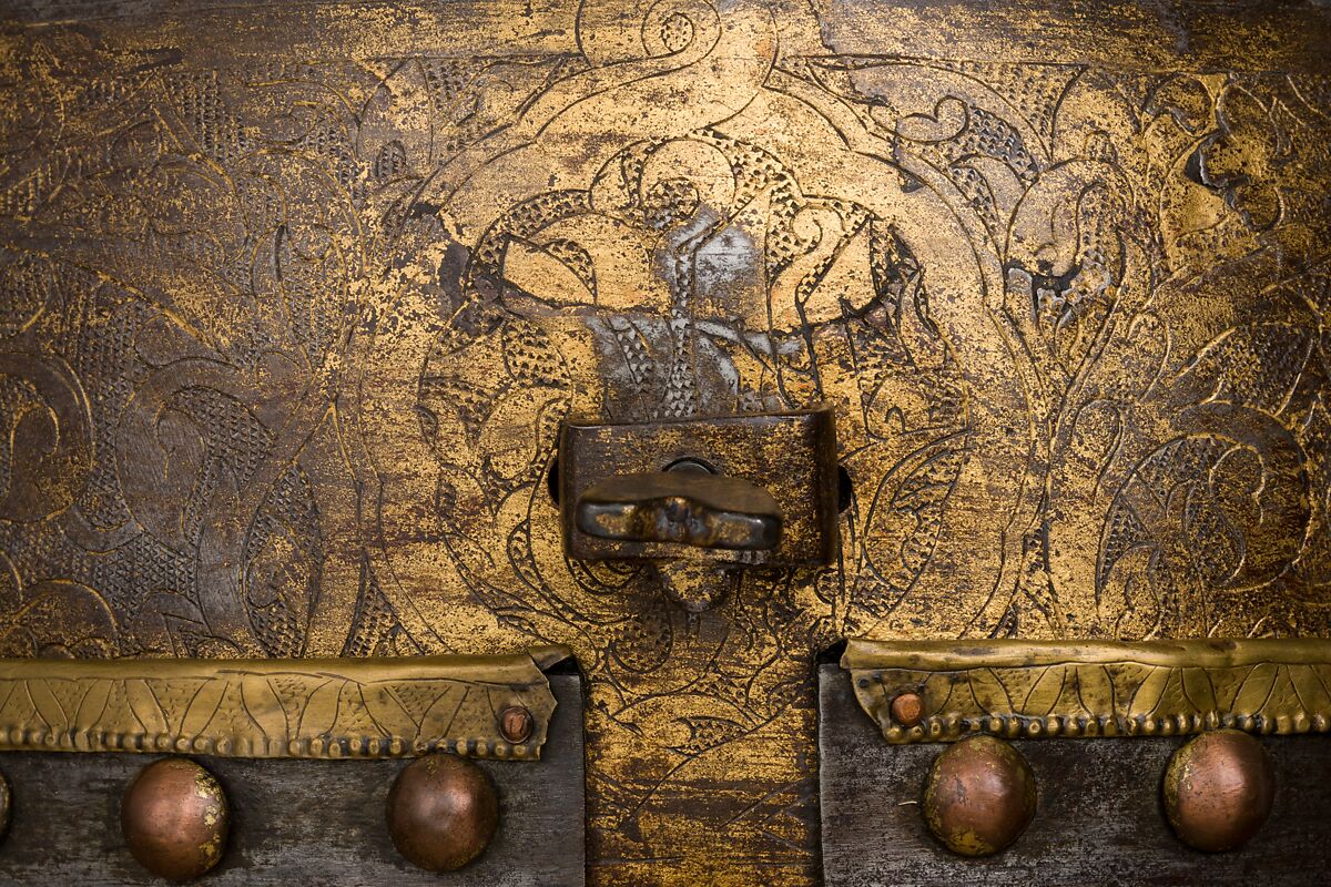 Helmet, Steel, iron, gold, copper alloy, possibly Turkish, Istanbul, in the style of Turkman armor