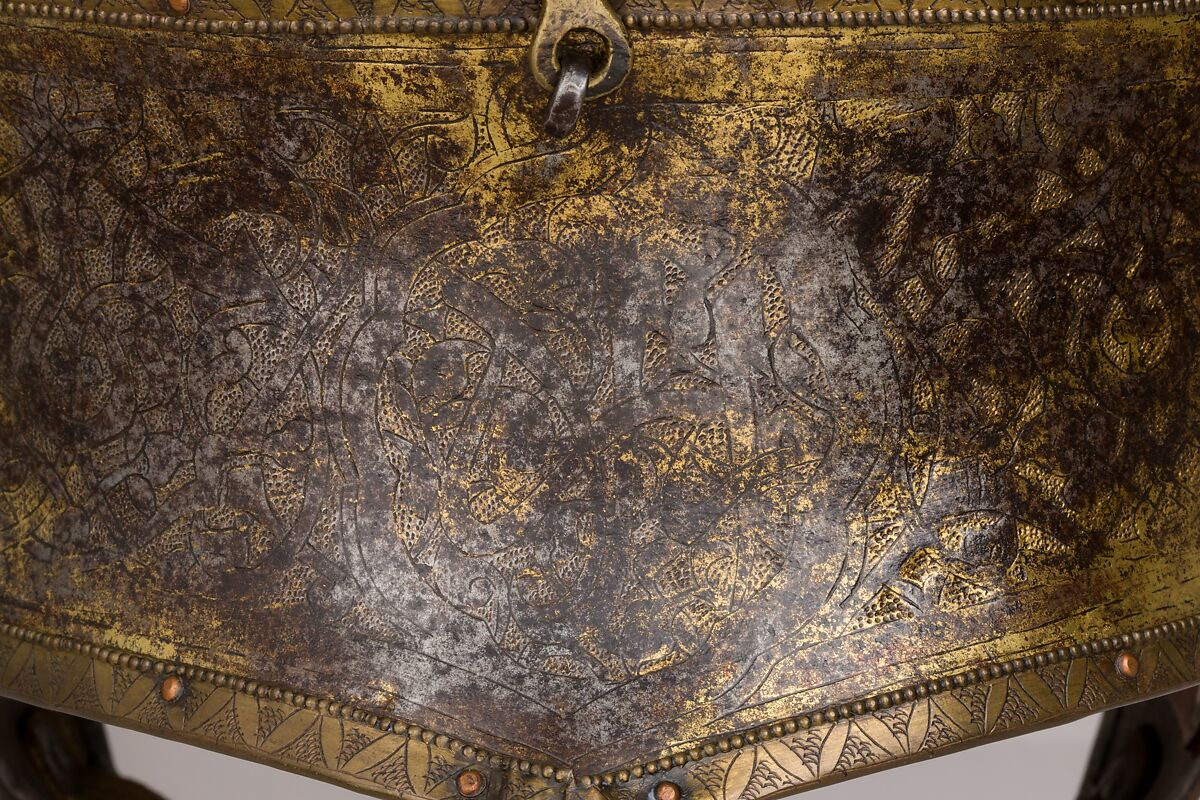 Helmet, Steel, iron, gold, copper alloy, possibly Turkish, Istanbul, in the style of Turkman armor