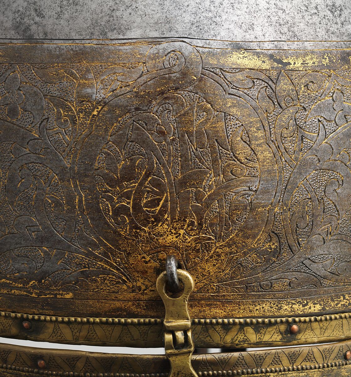 Helmet, Steel, iron, gold, copper alloy, possibly Turkish, Istanbul, in the style of Turkman armor