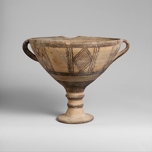Terracotta stemmed cup