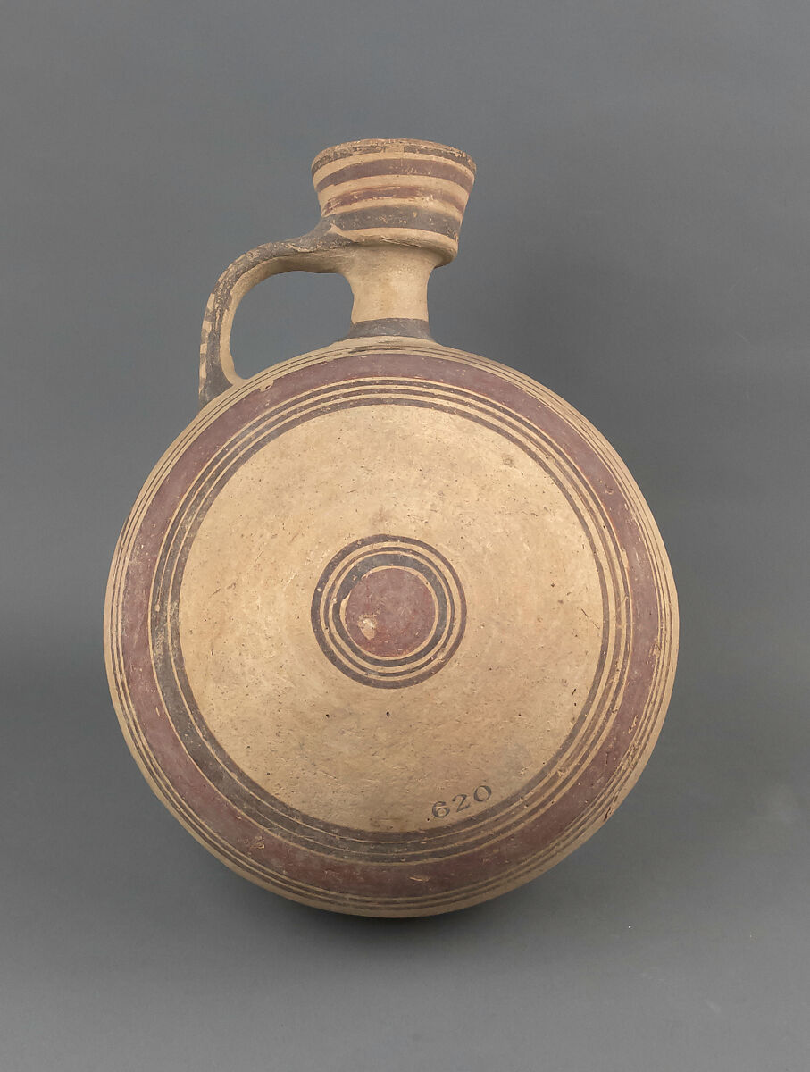 Jug, barrel-shaped, Terracotta, Cypriot 