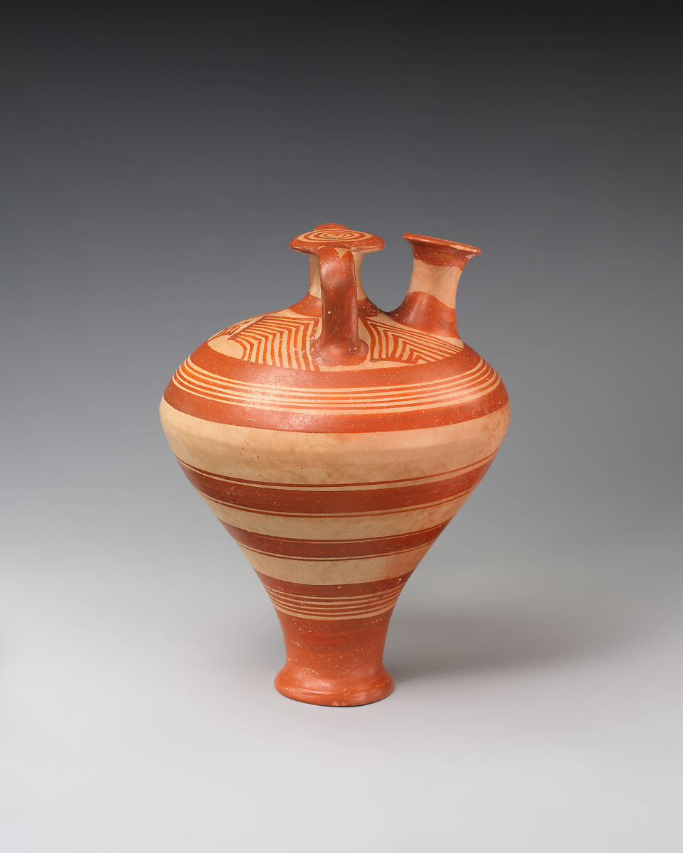 Terracotta stirrup jar, Terracotta, Mycenaean