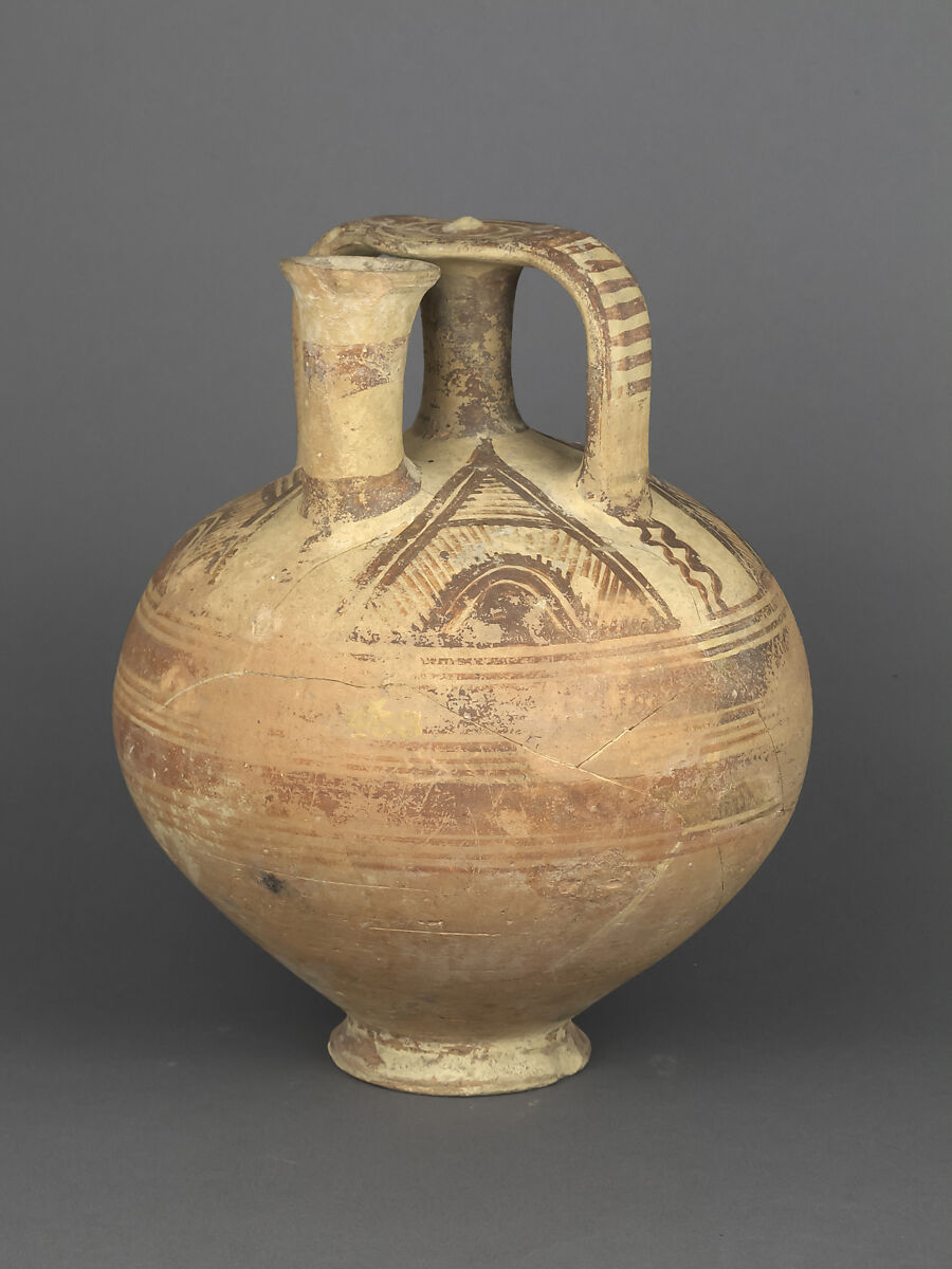 Terracotta stirrup jar, Terracotta, Cypriot 