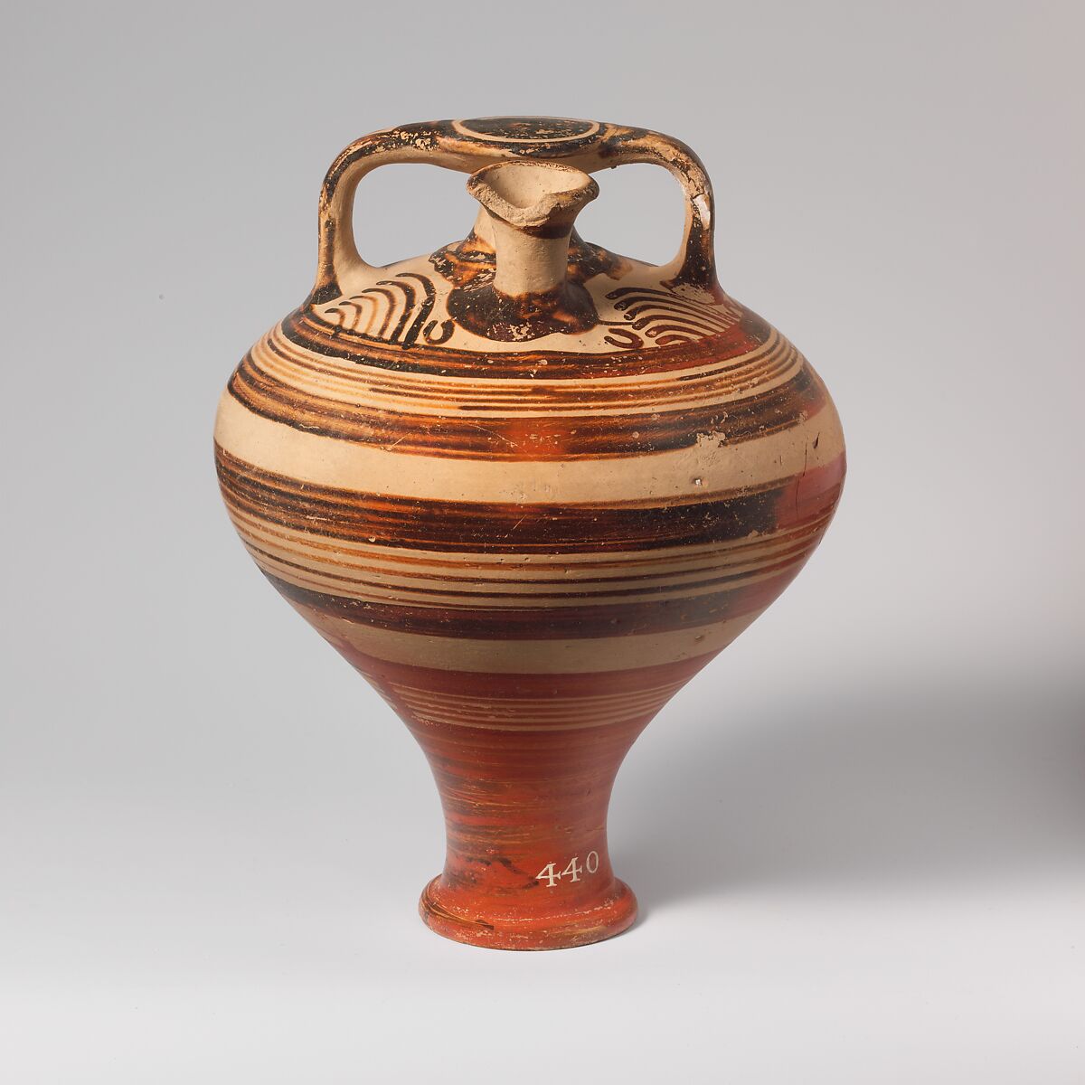 Terracotta stirrup jar, Terracotta, Mycenaean 