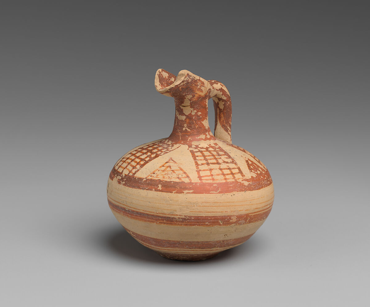 Terracotta beak-spouted jug, Terracotta, Helladic, Mycenaean