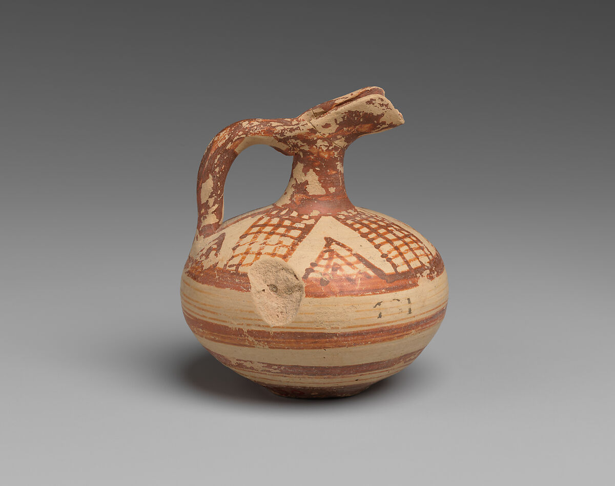 Terracotta beak-spouted jug, Terracotta, Helladic, Mycenaean 