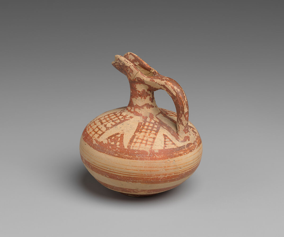 Terracotta beak-spouted jug, Terracotta, Helladic, Mycenaean