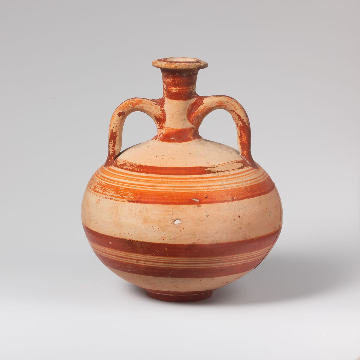 Terracotta globular flask, Terracotta, Mycenaean 