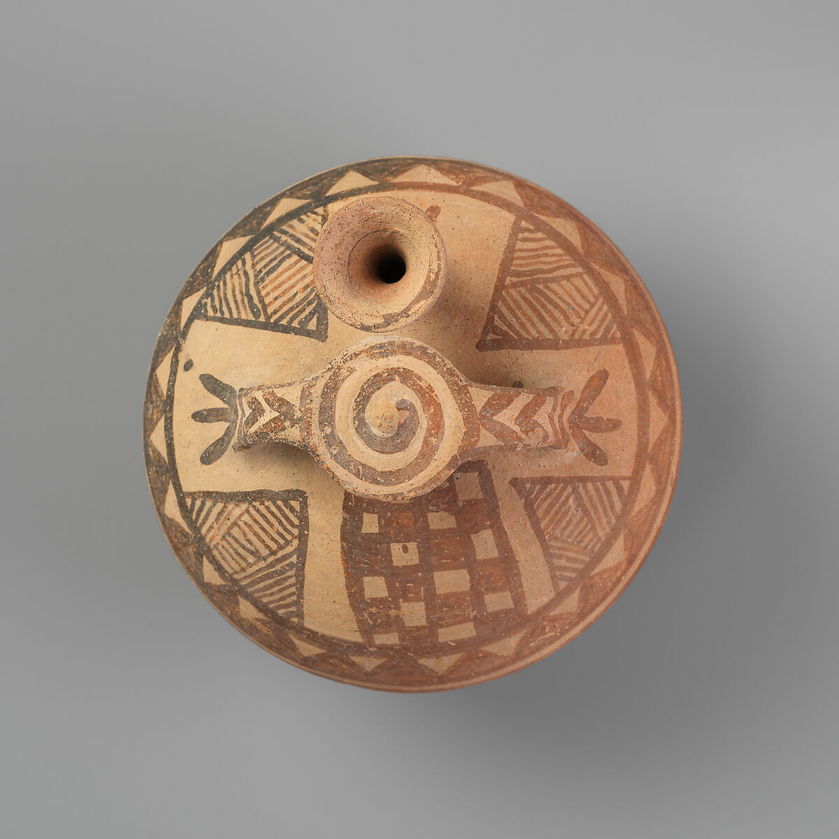 Terracotta stirrup jar, Terracotta, Cypriot