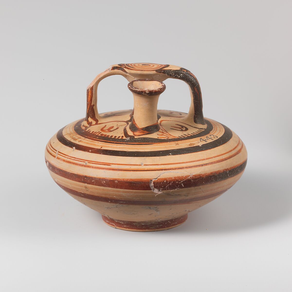 Terracotta stirrup jar, Terracotta, Mycenaean 