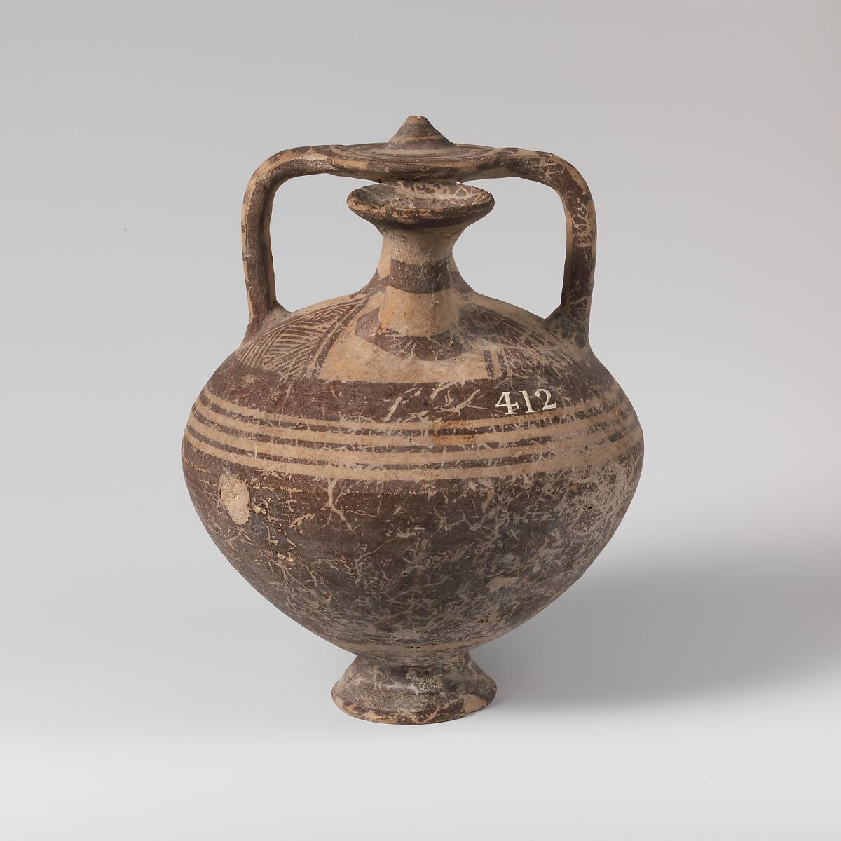 Terracotta stirrup jar, Terracotta, Cypriot 