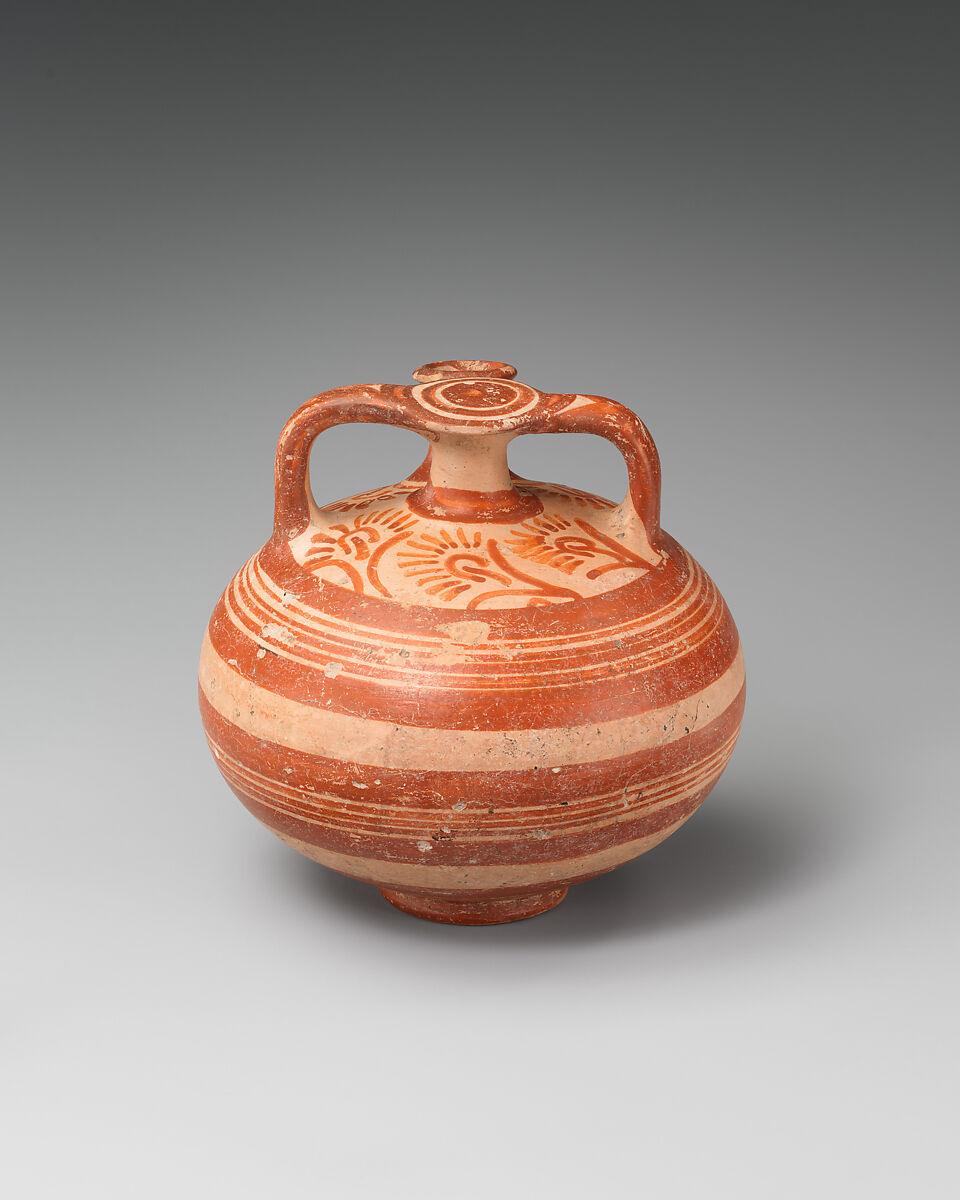 Terracotta stirrup jar, Terracotta, Mycenaean