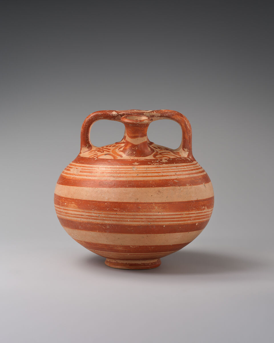 Terracotta stirrup jar, Terracotta, Mycenaean